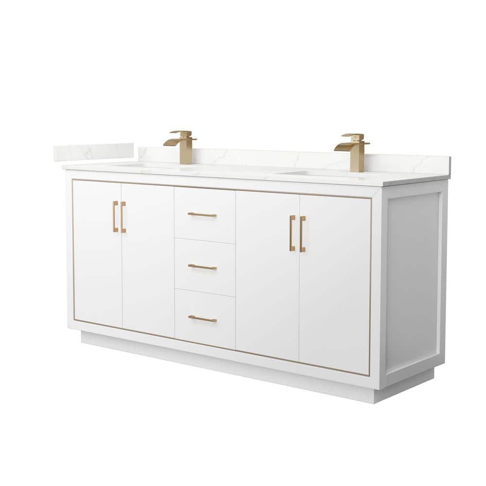 Icon 72 in. W x 22 in. D x 35 in. H Double Bath Vanity in White with Giotto Quartz Top price history on PriceWatchPro