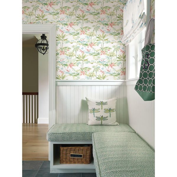 Lagoon Green Watercolor Paper Strippable Roll Wallpaper (Covers 56.4 sq. ft.)