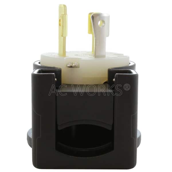 AC WORKS NEMA L7-30P 30 Amp 277-Volt 3-Prong Elbow Locking Male