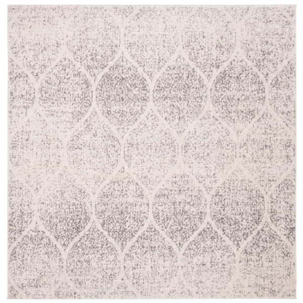 SAFAVIEH Madison Ivory/Silver 9 ft. x 9 ft. Square Area Rug