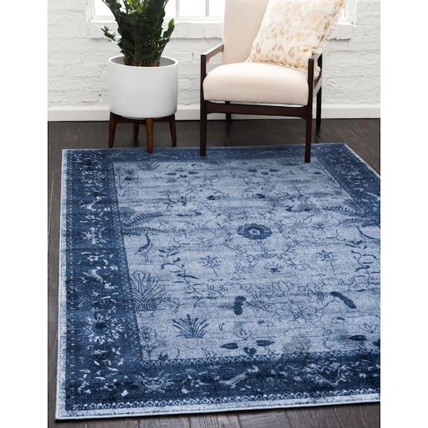 La Jolla Floral Blue 8' 0 x 11' 0 Area Rug