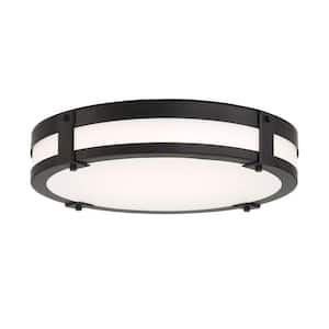 New Winslow 16 in. Natural Iron Selectable LED CCT Industrial Flush Mount