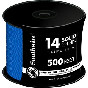 500 ft. 14 Blue Solid CU THHN Wire