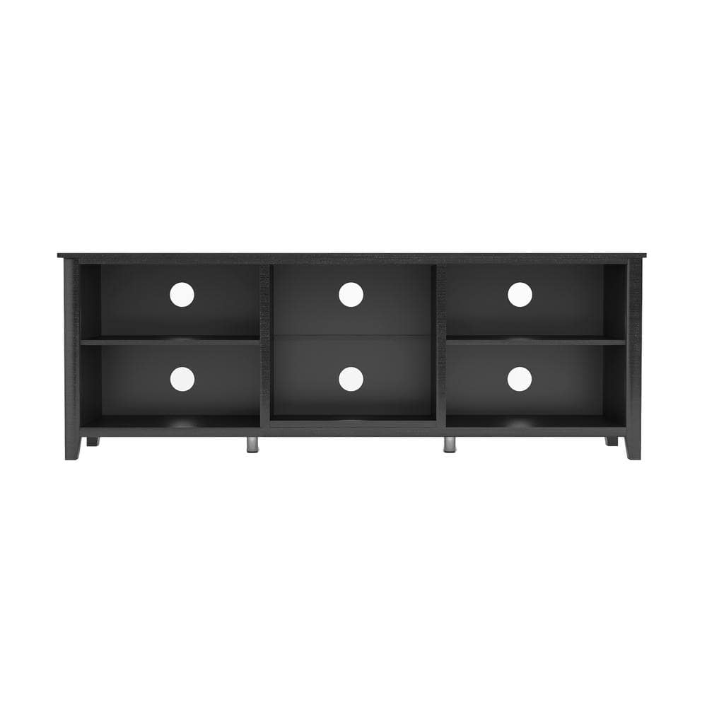 Zoey Black TV Stand Fits TVs up to 50 to 65 in. with Storage Shelves