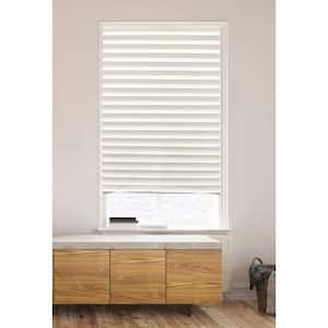 Cut-to-Size White PE 36 in.W x 72 in.L Light Filtering 6-PK Cordless Temporary Pleated Shades with EZ-Clips