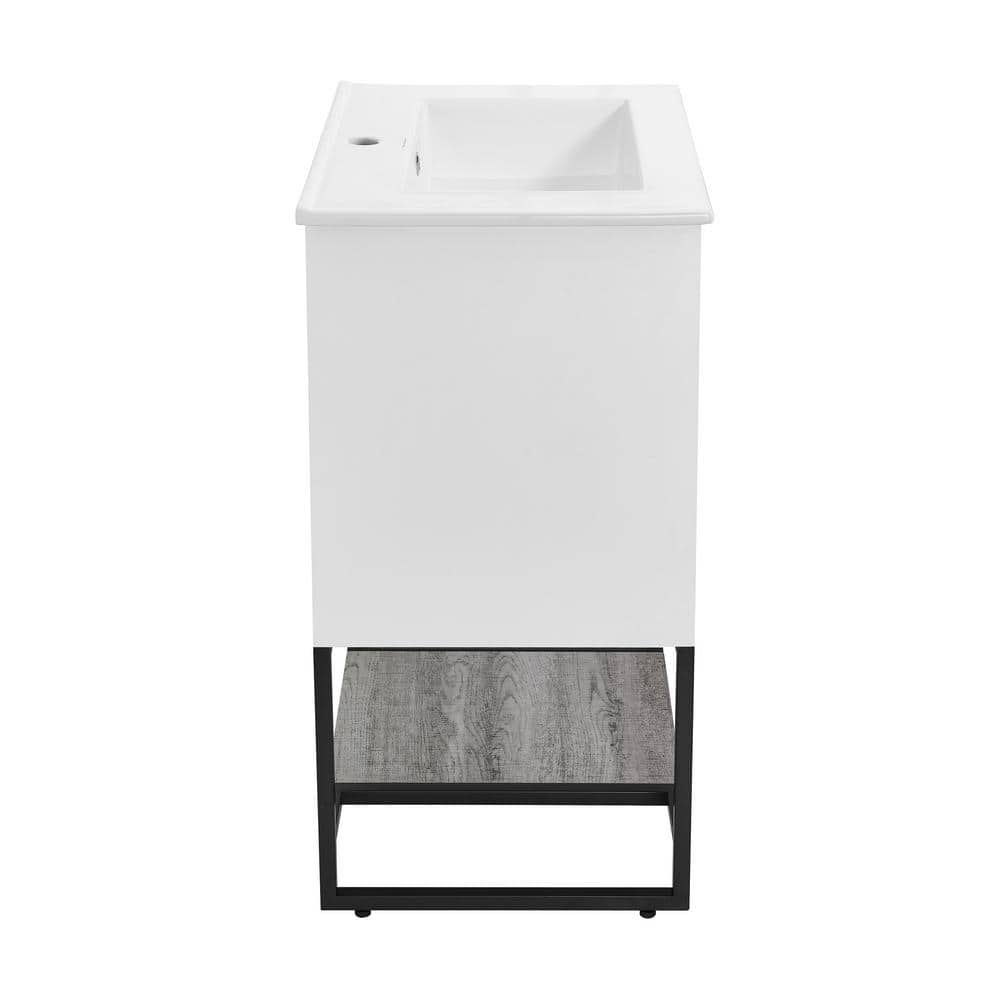 Marseille 24" Wax Oak and White Freestanding Bathroom Vanity