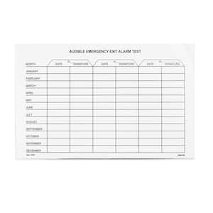 White, Audible Emergency Exit Test Report, Laminated Cardstock Test Report Form- (Pack of 50)