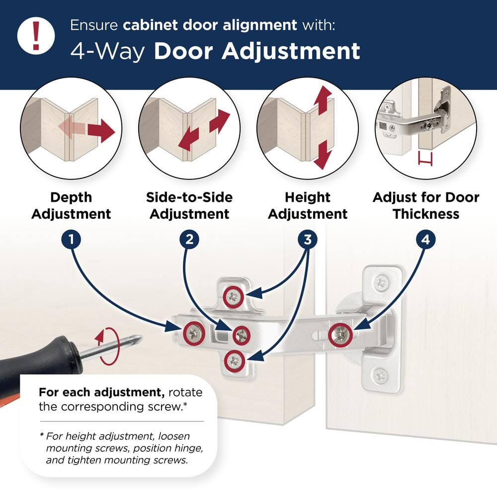 Nickel 135 Degree Lazy Susan Bi-Fold Door Concealed Cabinet Hinge
