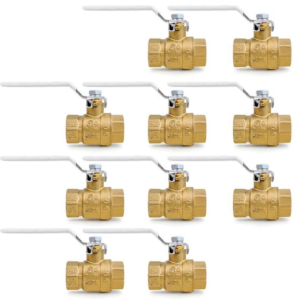 1/2 in. FIP x 1/2 in. FIP Premium Brass Full Port Ball Valve (10-Pack)