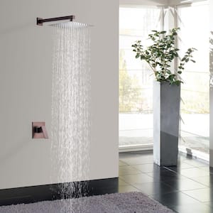 1-Spray Patterns with 1.8 GPM 10 in. Wall Mount Rain Fixed Shower Head in Oil Rubbed Brown