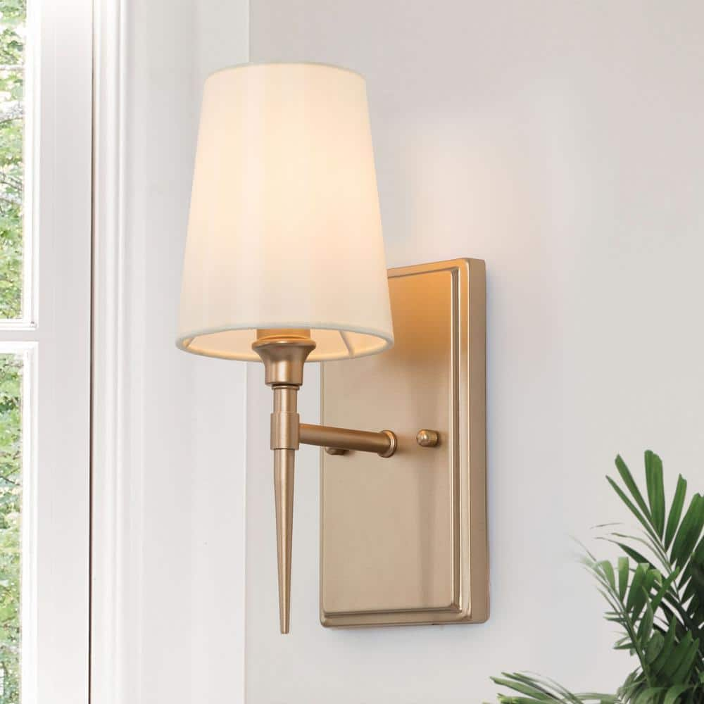 LNC 1-Light Modern Classic Gold Wall Sconce Powder Room Bathroom Vanity ...