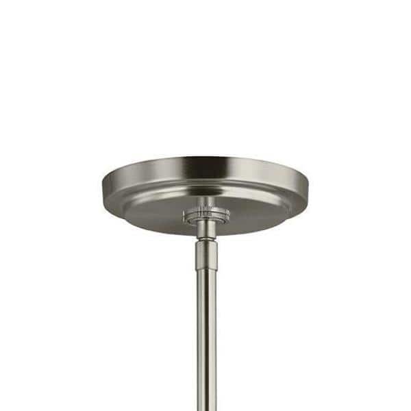 Brushed Nickel 5-Light Chandelier with Clear Seeded Glass Shades