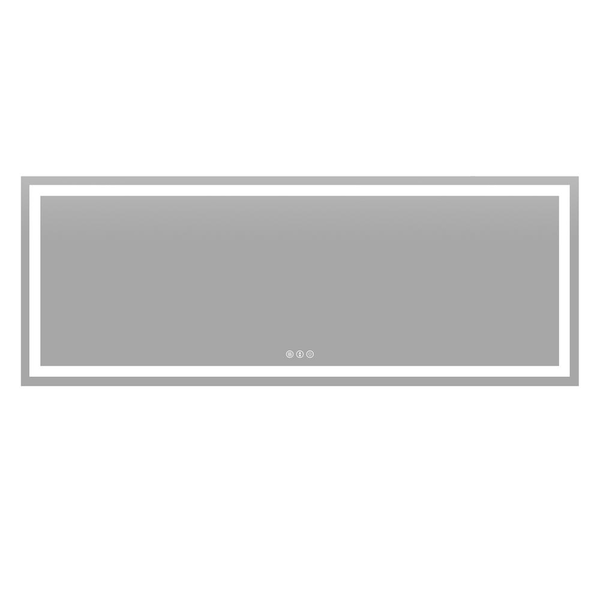 84 in. W x 32 in. H Large Rectangular Frameless Double Lighting Anti-Fog Wall Bathroom Vanity Mirror Super Bright