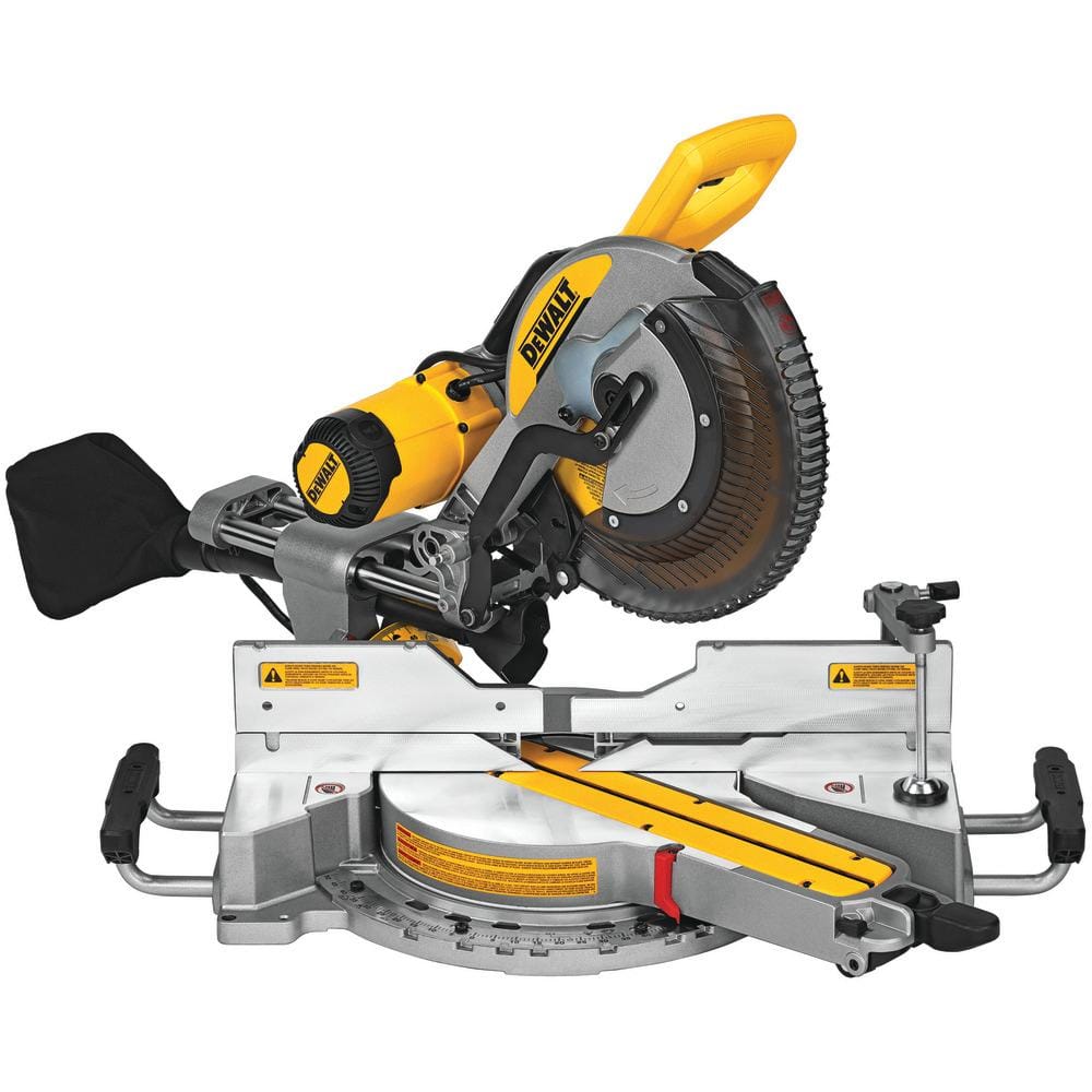 DEWALT 15 Amp Corded 12 in. Double Bevel Sliding Compound Miter Saw, Blade  Wrench and Material Clamp DWS779 The Home Depot