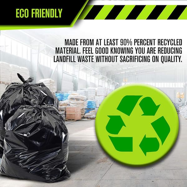 Reli. ProGrade Contractor Trash Bags 55 Gallon (20 Bags w/ Ties) Black 55  Gallon Trash Bags Heavy Duty, Garbage Bags / Construction Bags (2 mil) (55