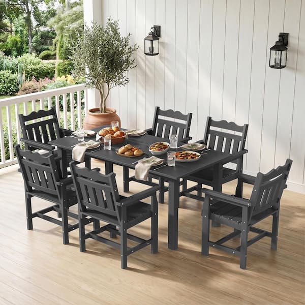 6 seat patio table with umbrella VIVIJASON Outdoor 61" Dining for 6-8 Person, Large Patio Round Dining Table Lazy Susan, Dark Bronze Cast Aluminum Rustic Patio Table with 2" Hole for Balcony, Porch while the sturdy metal frame and durable glass tabletop ensure long Sour Citrus 6-Person Rectangular Outdoor