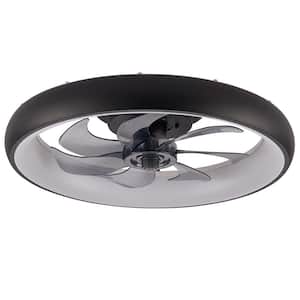 20 in. LED Indoor Black Ceiling Fan with Light and Remote