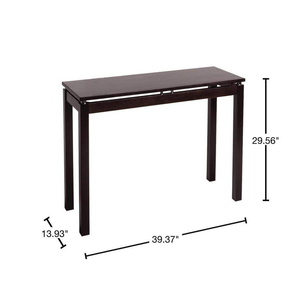 Elevated Dark Espresso Wood Console Table with Chrome Accents