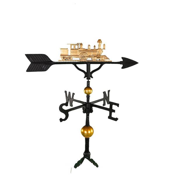 Montague Metal Products 32 in. Deluxe Gold Train Weathervane
