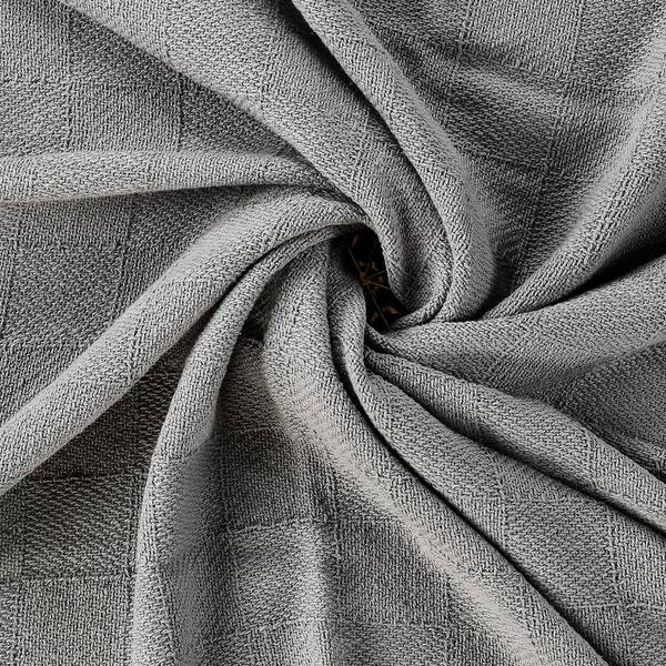 Woven 50 in. x 60 in. Light Gray Solid Checkered Cotton Woven 50 in. x 60 in. Light Gray Solid Checkered Cotton