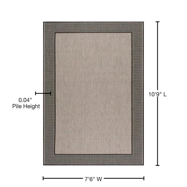 nuLOOM OWDN05A-71001010 7 ft. 10 in. x 10 ft. 10 in. Outdoor Gris Grey Machine Made Area Rug, Size: 0.25, Gray