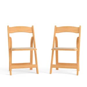 Natural Wood Folding Chair (2-Pack)