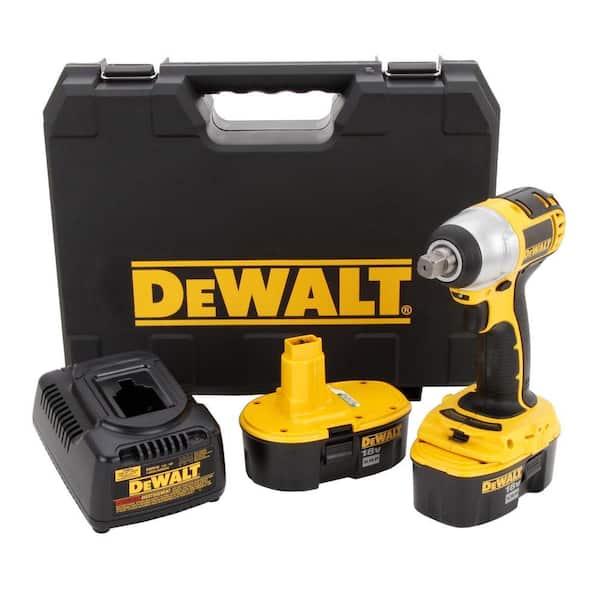 DEWALT 18-Volt XRP NiCd Cordless 1/2 in. Impact Wrench Kit with (2) Batteries 2.4Ah, 1-Hour Charger and Case