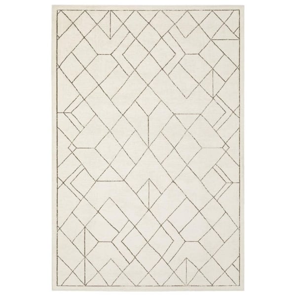 10 ft. x 13 ft. Ivory, Taupe Geometric Washable Area Rug