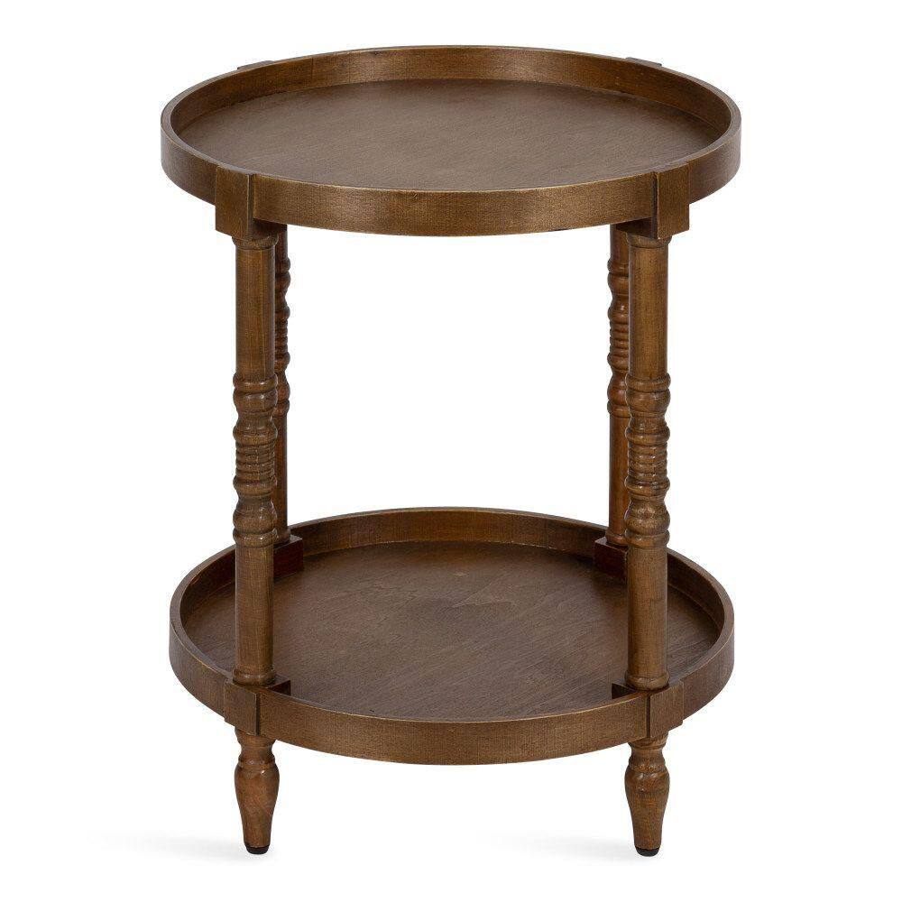Bellport 20 in. Rustic Brown Round MDF Top End Table - thumbnail 6