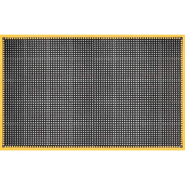 Unbranded Safety Tru-Tread w/Grit 4 Side Black/Yellow 40 in. x 64 in. Commercial Door Mat