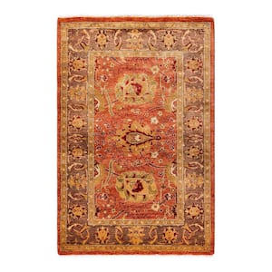 Red 2 ft. 7 in. x 4 ft. 0 in.Ottoman One-of-a-Kind Hand-Knotted Area Rug