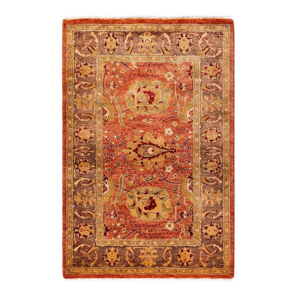 Solo Rugs Red 2 ft. 7 in. x 4 ft. 0 in.Ottoman One-of-a-Kind Hand-Knotted Area Rug