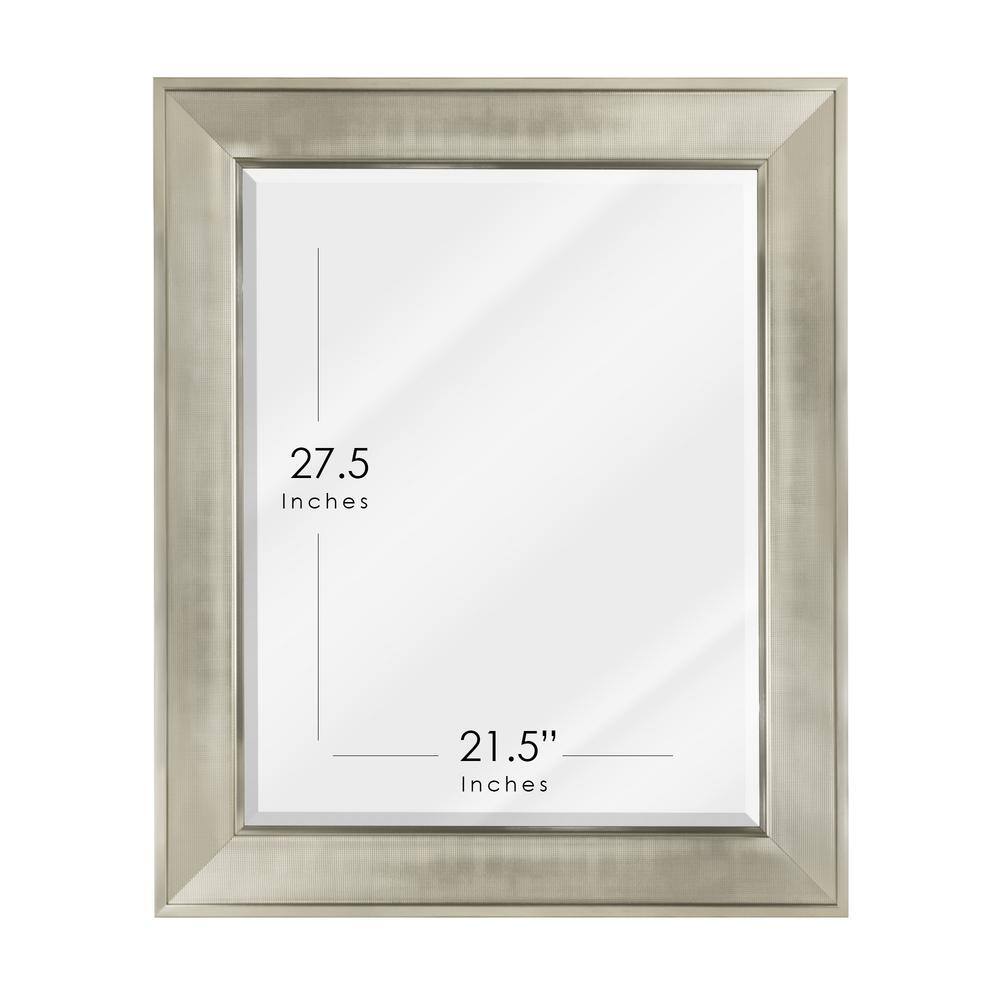 Champagne Silver Pave Textured Rectangular Framed Vanity Mirror - 29" x 35"