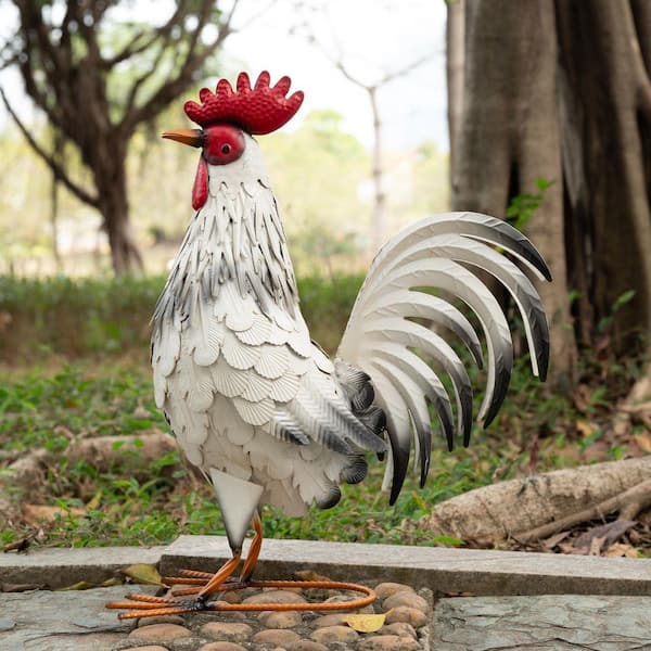 Metal Rooster Garden Statues Outdoor 0CP39G595 - The Home Depot