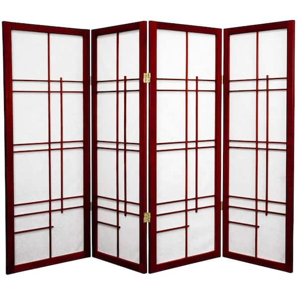 Oriental Furniture 4 ft. Rosewood 4-Panel Room Divider