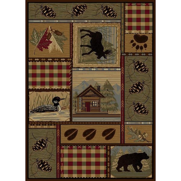 Tayse Rugs Nature Lodge Multi-Color 8 ft. x 11 ft. Indoor Area Rug