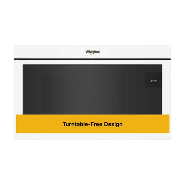 30 in. 1.1 cu. ft. Over-the-Range Microwave in White with Turntable Free Design