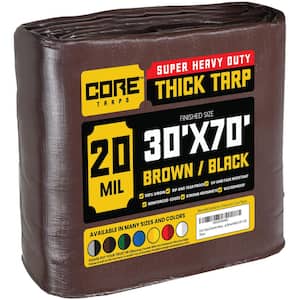 30 ft. x 70 ft. Brown/Black 20 Mil Heavy Duty Polyethylene Tarp, Waterproof, UV Resistant, Rip and Tear Proof