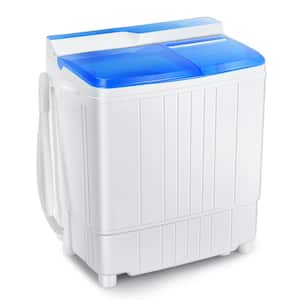 4.8 cu. ft. Portable 13 lbs. Compact Mini Twin Tub Washing Machine Drain Pump Spinner in Blue