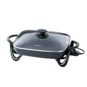 16 in. Black Non-Stick Electric Skillet with Lid