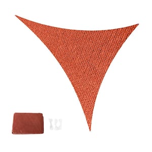 12 ft. x 12 ft. x 12 ft. 185 GSM HDPE Red Equilateral Triangle Sun Shade Sail Screen Canopy with Ropes