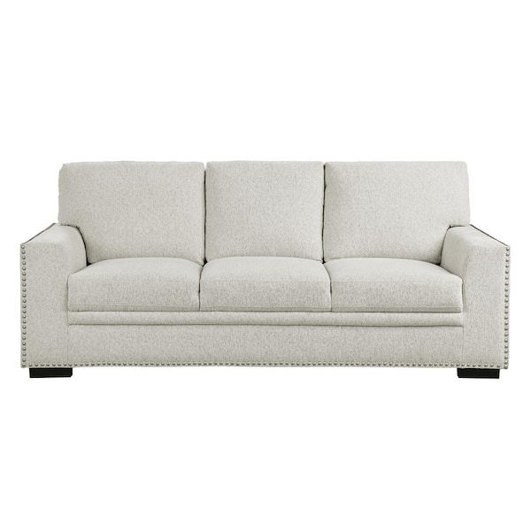EVERGLADE HOME Driggs 84 in. W Square Arm Chenille Straight Sofa in Beige