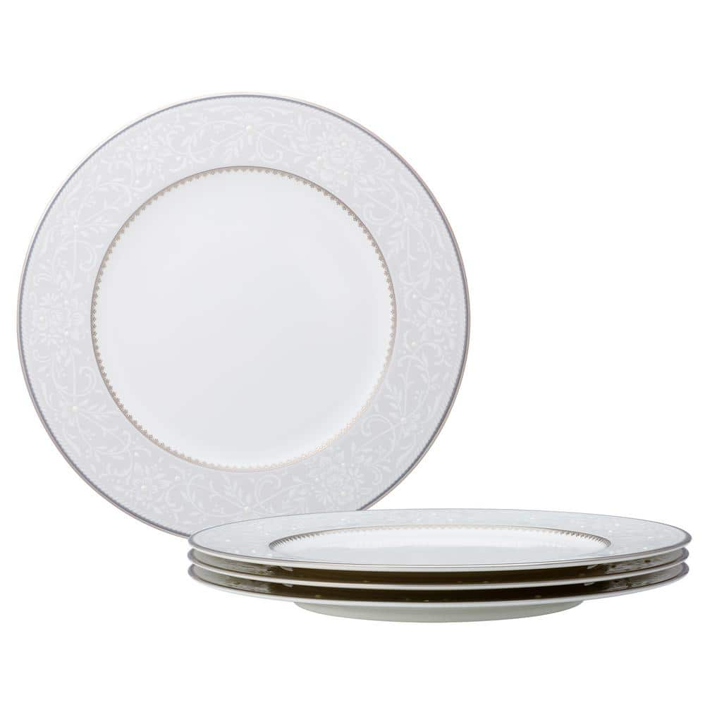 Noritake Brocato 10.75 in. (White) Bone China Dinner Plates, (Set of 4 ...