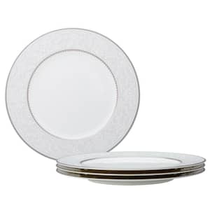 Brocato 10.75 in. (White) Bone China Dinner Plates, (Set of 4)