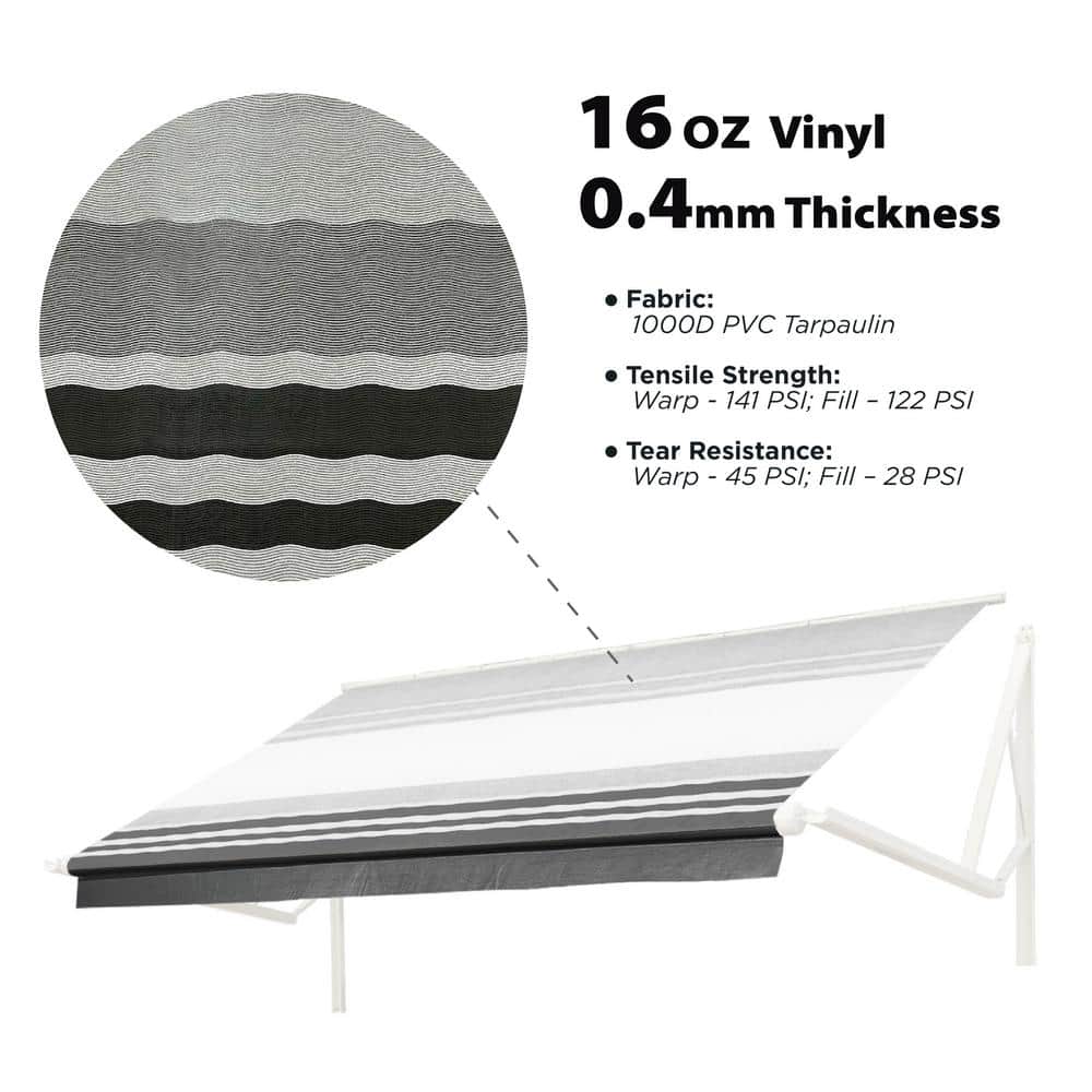 ALEKO Grey 16x8 ft Retractable Waterproof Vinyl Patio Awning
