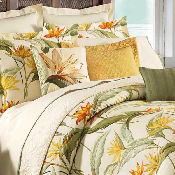 Birds of Paradise Red 20 in. x 20 in. Cotton Decorative Pillow