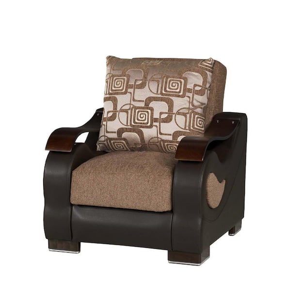 Ottomanson Urban Collection Brown Convertible Armchair with Storage