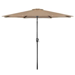 10 ft. Patio Outdoor Table Market Yard Umbrella with Push Button Tilt/Crank, 8-Sturdy Ribs in Beige