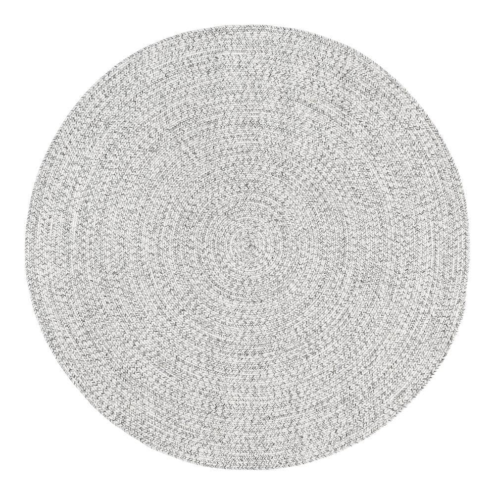 nuLOOM Lefebvre Casual Braided Ivory 6 ft. Indoor/Outdoor Round Patio
