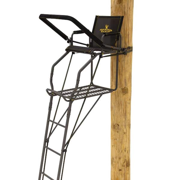 RIVERS EDGE Jumbo Jack LS 1-Man Ladder Stand, 19 ft. H, Lockdown Strapping System, Wide Flip-Up TearTuff Mesh Seat, RE674